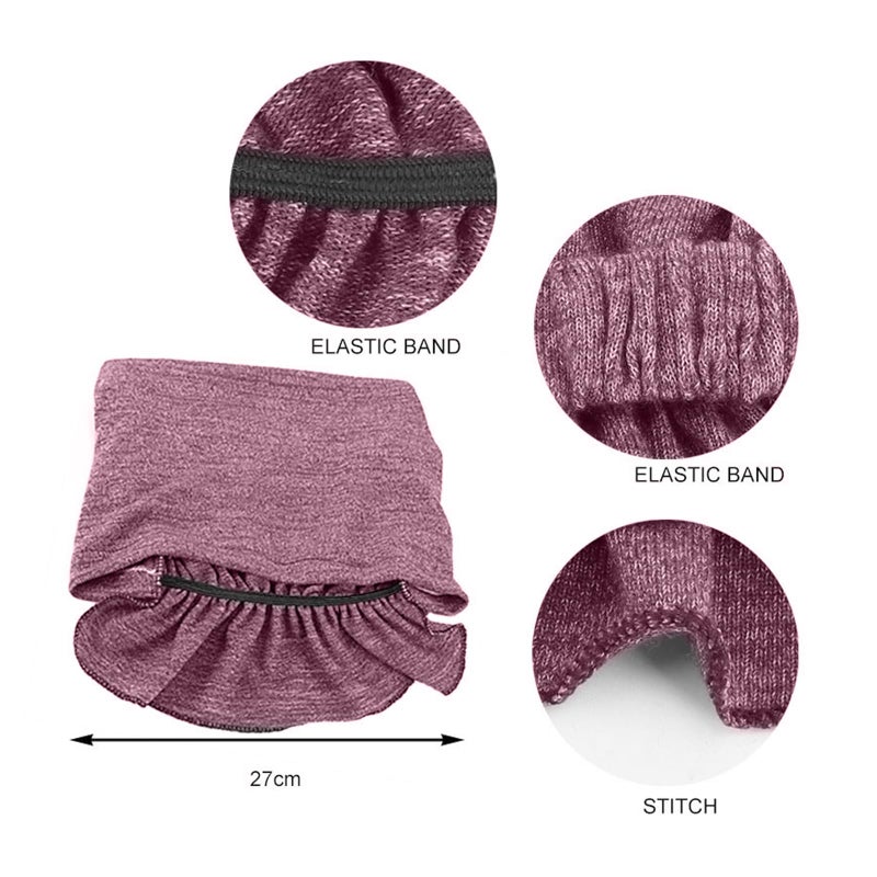 Ever Fairy 3 Colors Chemo Cancer Head Scarf Hat Cap Ethnic Cloth Print Turban Headwear Women Women's Ruffle Beanie Scarf (Grey-Khaki-Bean Paste) - Image 5